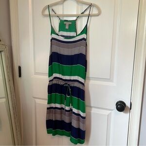 Banana Republic Blue & Green Striped Sundress Size L‎